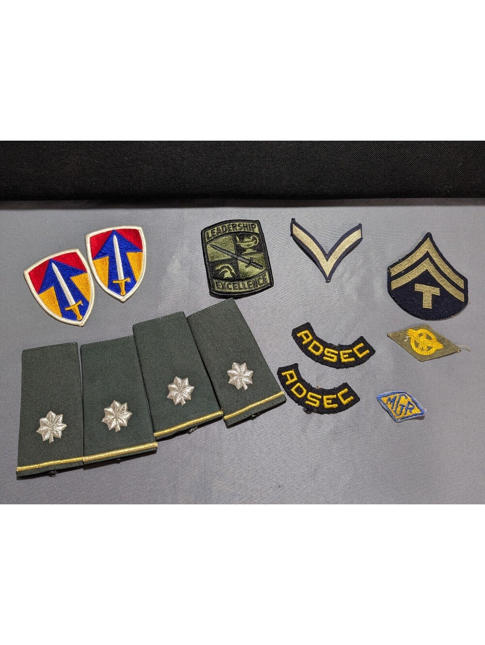 Vintage Military Rank Insignia and Patches Set